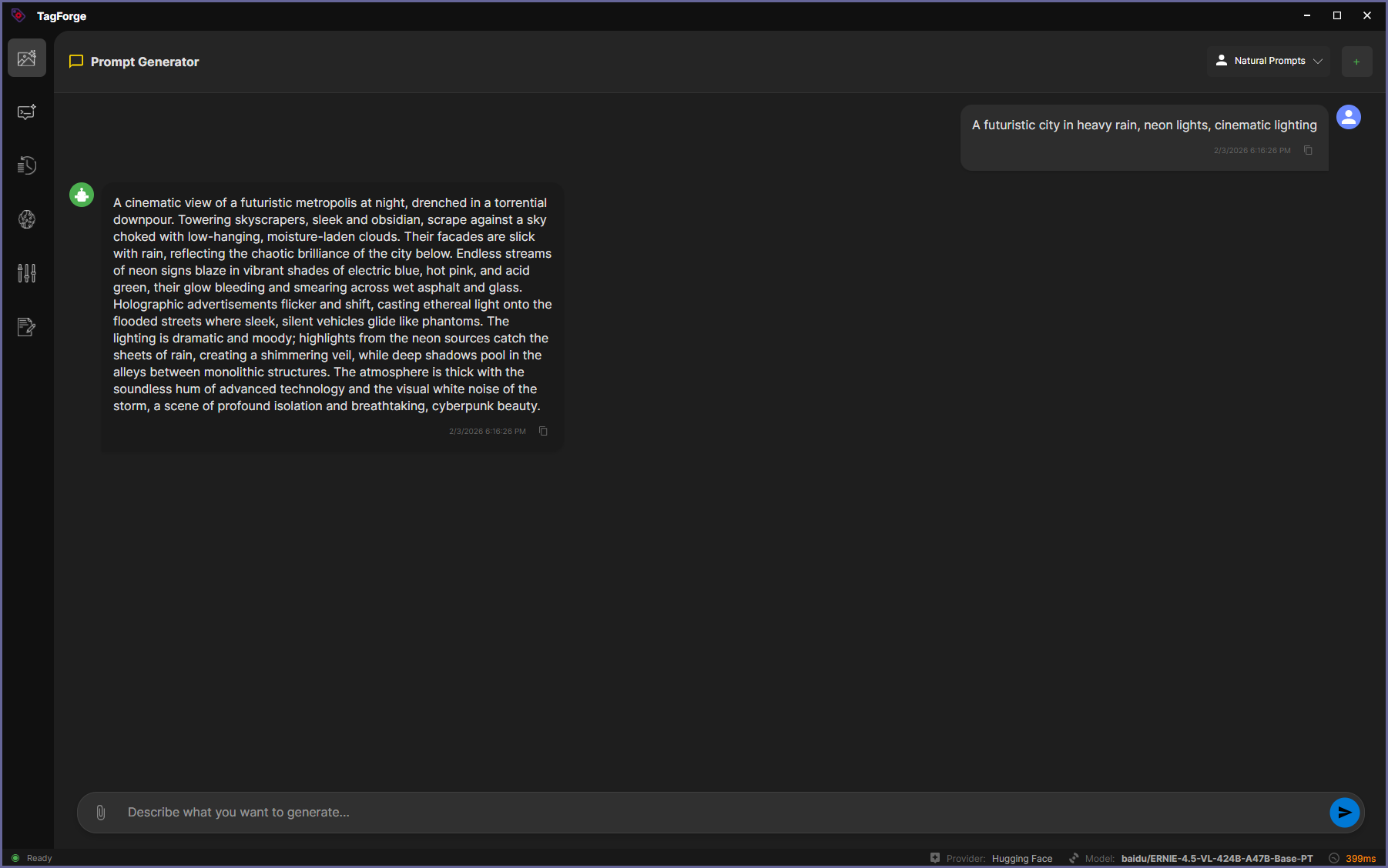 Natural Language Prompts Generator