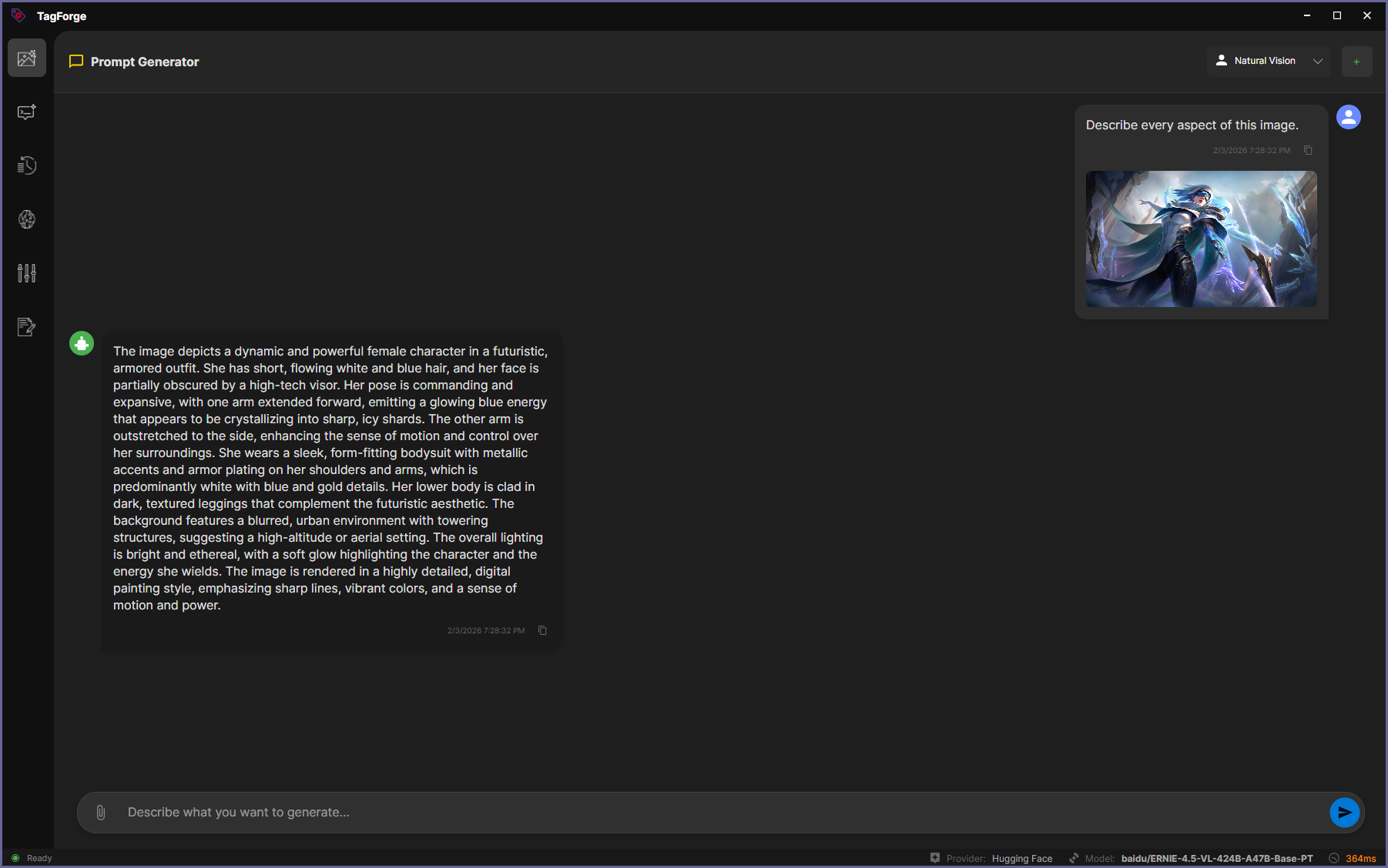 Natural Language Vision Analysis